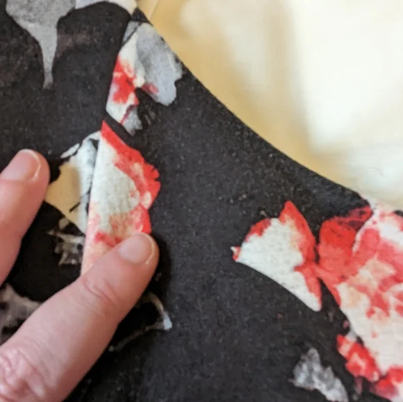 Lord & Taylor szXL foam scuba floral black fit & flare midi retro dress VGUC - Picture 7 of 8